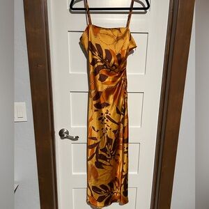 House of Harlow 1960 print Satin Slip Midi Dress Size Medium